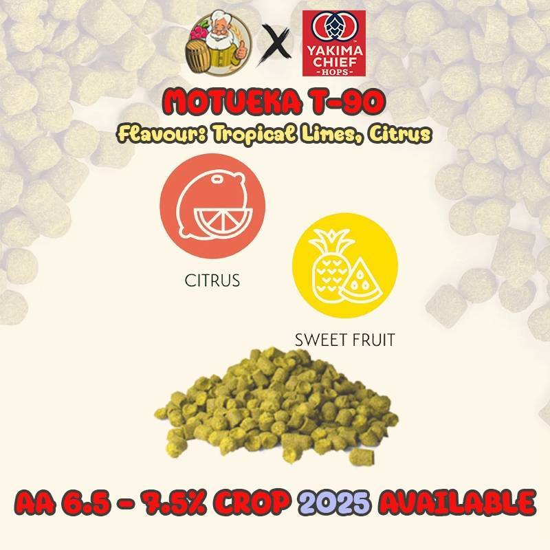 โมทูเอกา ฮอปส์ Motueka Hops (US) PELLET HOPS (T90) Crop 2025 Beer Hops Hops