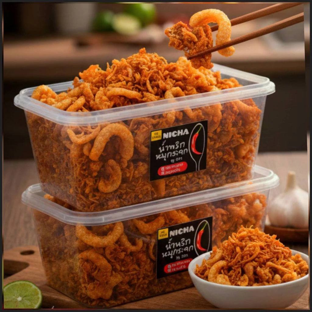 น้ำพริกหมูกระจกbyนิชา ขนาด300กรัม กินกับข้าวสวยร้อนๆอร่อยเข้ากัน