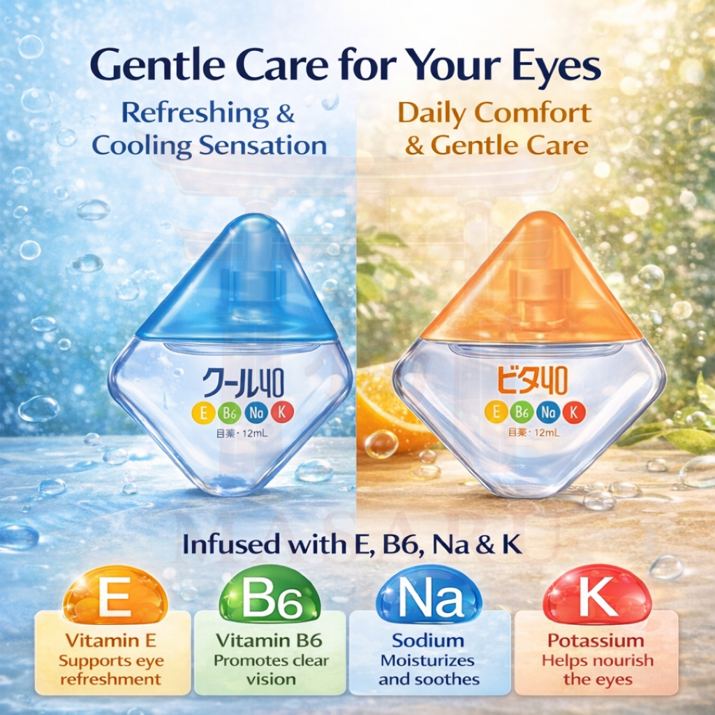 Rohto Cool 40α / Vita 40α (12ml) 🇯🇵 ผลิตภัณฑ์บำรุงวิตามิน 4 ชนิด คลายตาล้า เย็นสบาย