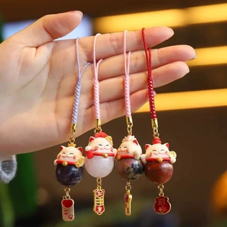 (แบบสุ่ม1จุ่ม/พร้อมส่ง🇹🇭) พวงกุญแจ หินแมว Migo Lucky Meow/Money Come / พวงหิน Fortune Rich Series