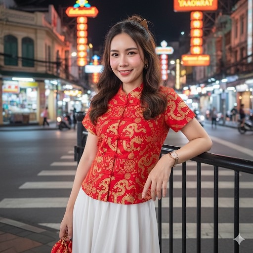 เสื้อคอจีนกระดุมจีนลายมังกรทอง เสื้อใส่ตรุษจีน (ส่งจากไทย) - รูปที่ 3