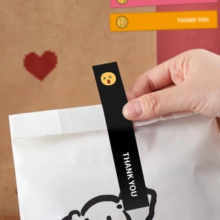 พร้อมส่ง️! สติ๊กเกอร์กระดาษลายการ์ตูน พิมพ์ Thank You ขนาด กว้าง 1.5 x สูง 9 cm.
