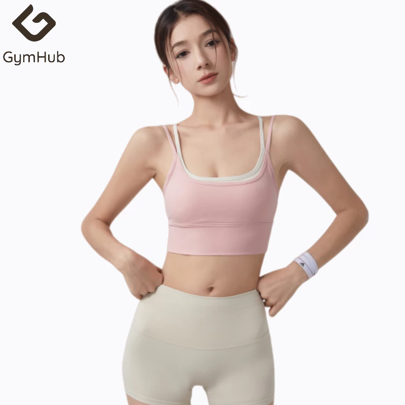 GymHub สินสวมใส่ง่ายสำหรับโยคะ ชุดชั้นในซัพพอร์ตปรับสรีระสายบาง กันแรงกระแทก ระบายอากาศดี เหมาะกับการฝึกโยคะ พ