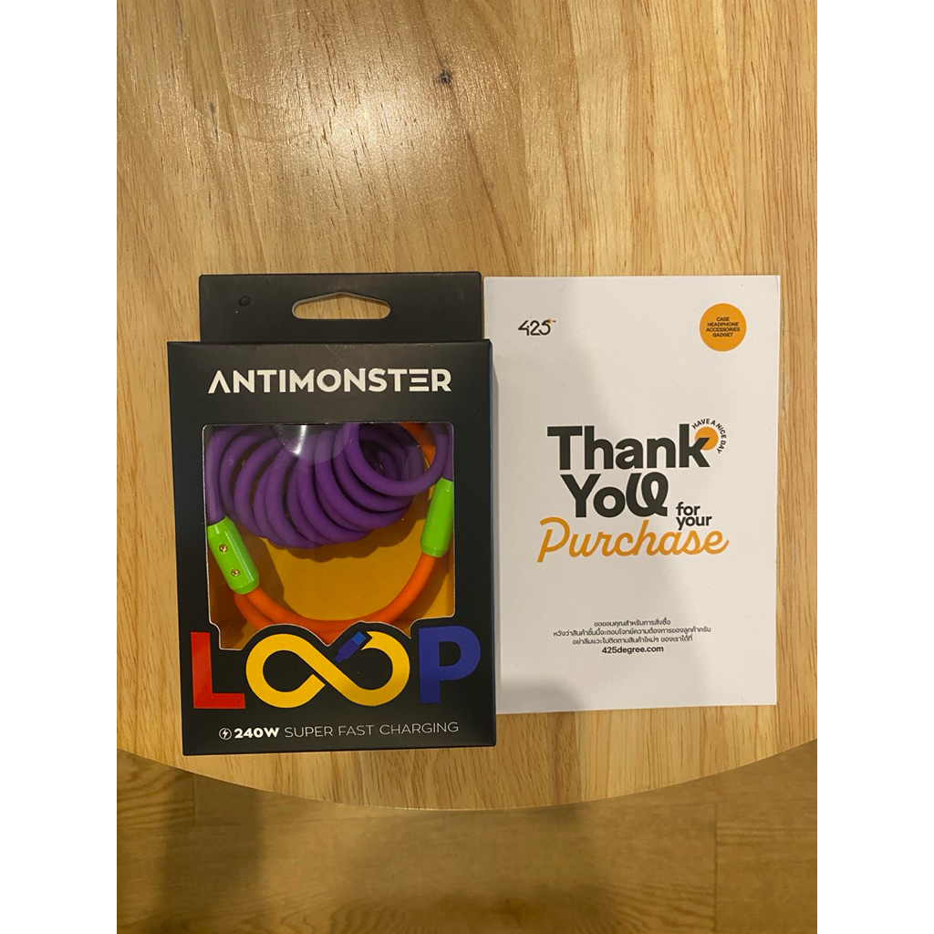 [พร้อมส่ง] ANTIMONSTER LOOP รองรับชาร์จเร็ว 240W Type C สายชาร์จแบบสปริง Fast Charging ของแท้