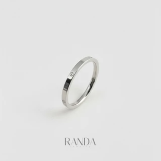 Randa แหวนLuna Dot ขนาด 1mm มีสามสี เงิน ทอง พิ้งโกล งานสแตนเลส ไม่บิด ไม่เบี้ยว แข็งแรง ทนทาน ไม่ลอก ของขวัญ