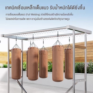 LUXURY ราวตากผ้าสแตนเลส สแตนเลส304 มีล้อ 2ชั้นเกรด304 ราวตากผ้า 2ชั้น 180cm ราวแขวนผ้า 200cm