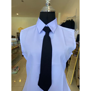เสื้อแขนกุดใส่กับชุดปกติขาว สีโอโม่ ผ้ามันและผ้านักเรียน