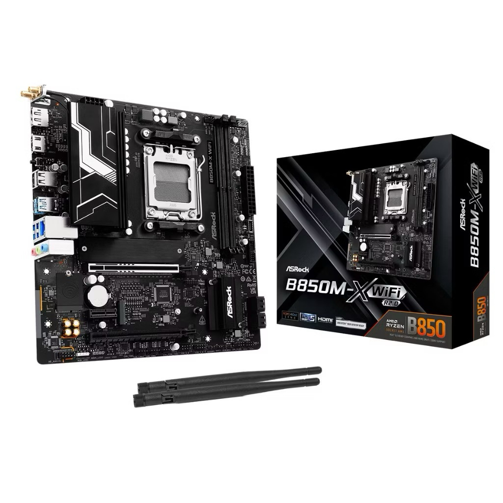 ASRock B850M-X WiFi R2.0 AMD AM5 mATX Motherboard (เมนบอร์ด) สินค้าไทย มีประกันศูนย์ไทยเหลือ ถึง 07/