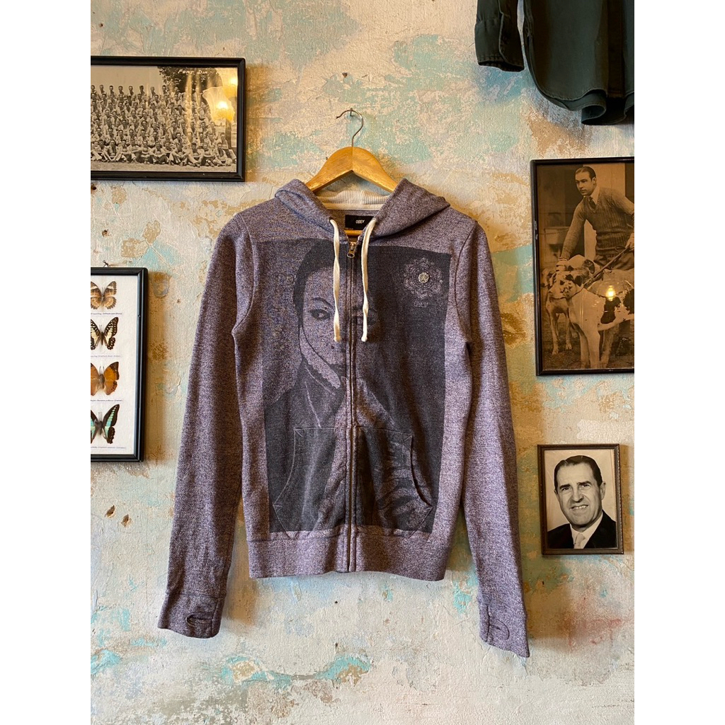 Obey Hoodie Zip Sweater (มือสองของแท้💯) (y2k style)