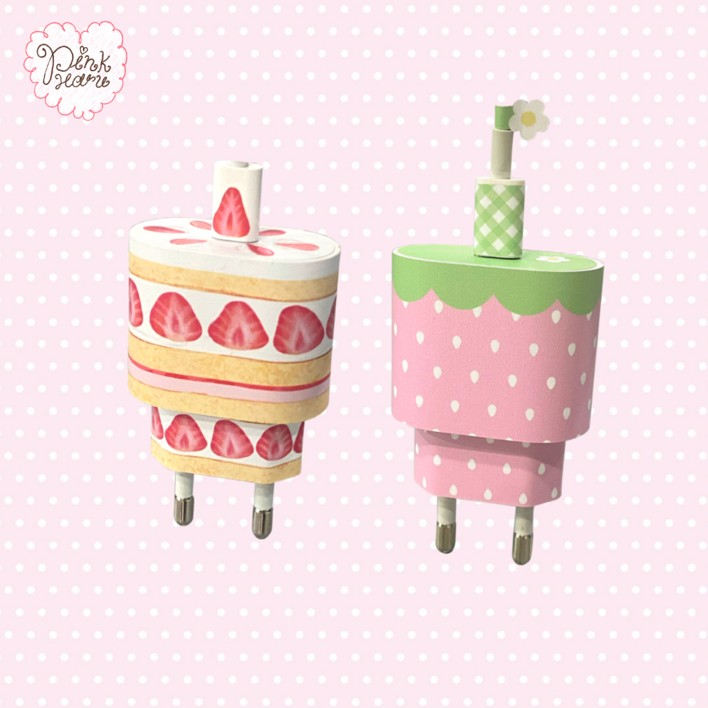 PinkHaru |สติ๊กเกอร์ติดสายชาร์จรุ่นขากลม Sticker Charger typeC for Iphone/Ipad