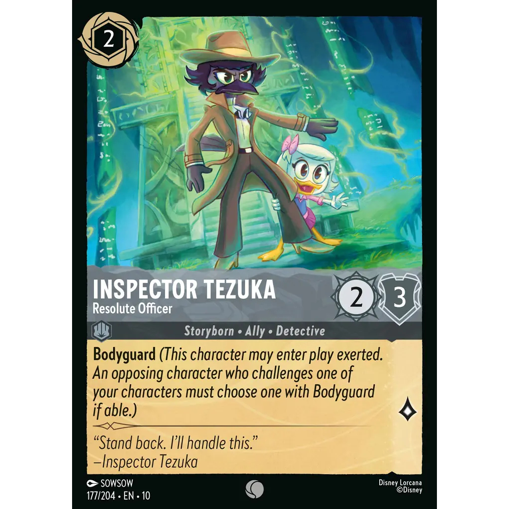177/204 En 10 Inspector Tezuka - Resolute Officer C Char  Single Card Disney LORCANA ENG [Ravensburger] [Set 10 ]