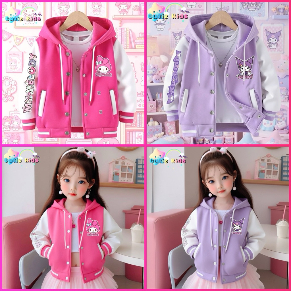 jecket ผ้าสำลีสีทูโทน มีฮู้ด (110-160)