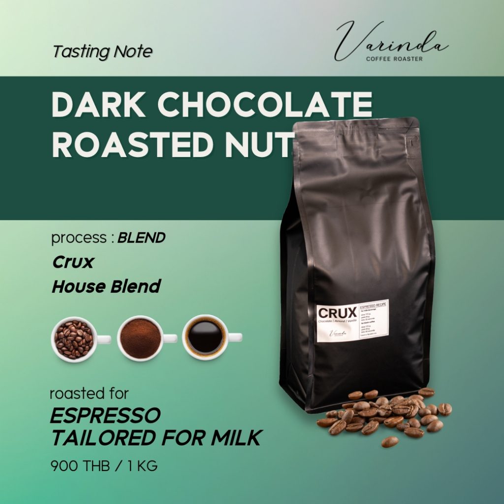 เมล็ดกาแฟ Espresso Brazil Blend คั่วกลาง-เข้ม 1kg | CRUX House Blend - Varinda Coffee Roaster