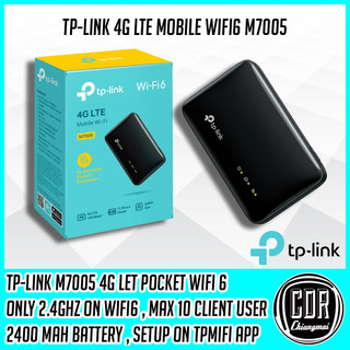 TP -Link M7005 4G LTE Mobile Wi-Fi6 แบต2400mAh ใช้งานนานสุด 12ชม. รับประกันศูนย์ไทย 1 ปี