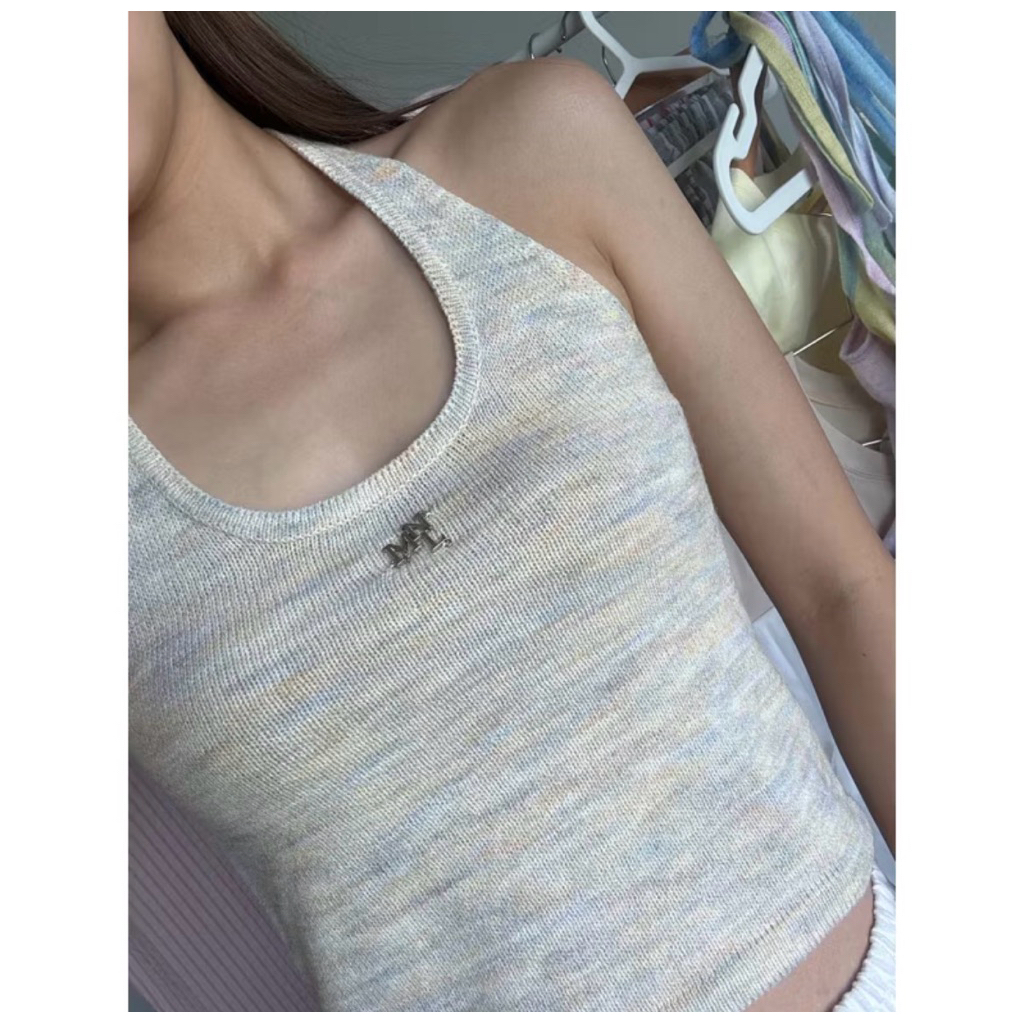 Midnignt.lullabyy ราคาเต็ม390 ไหมพรมย้อมสี ไล่สีจะมีความ+-ของสีนะคะ 📌 Florenz Halter top เสื้อคล้องค