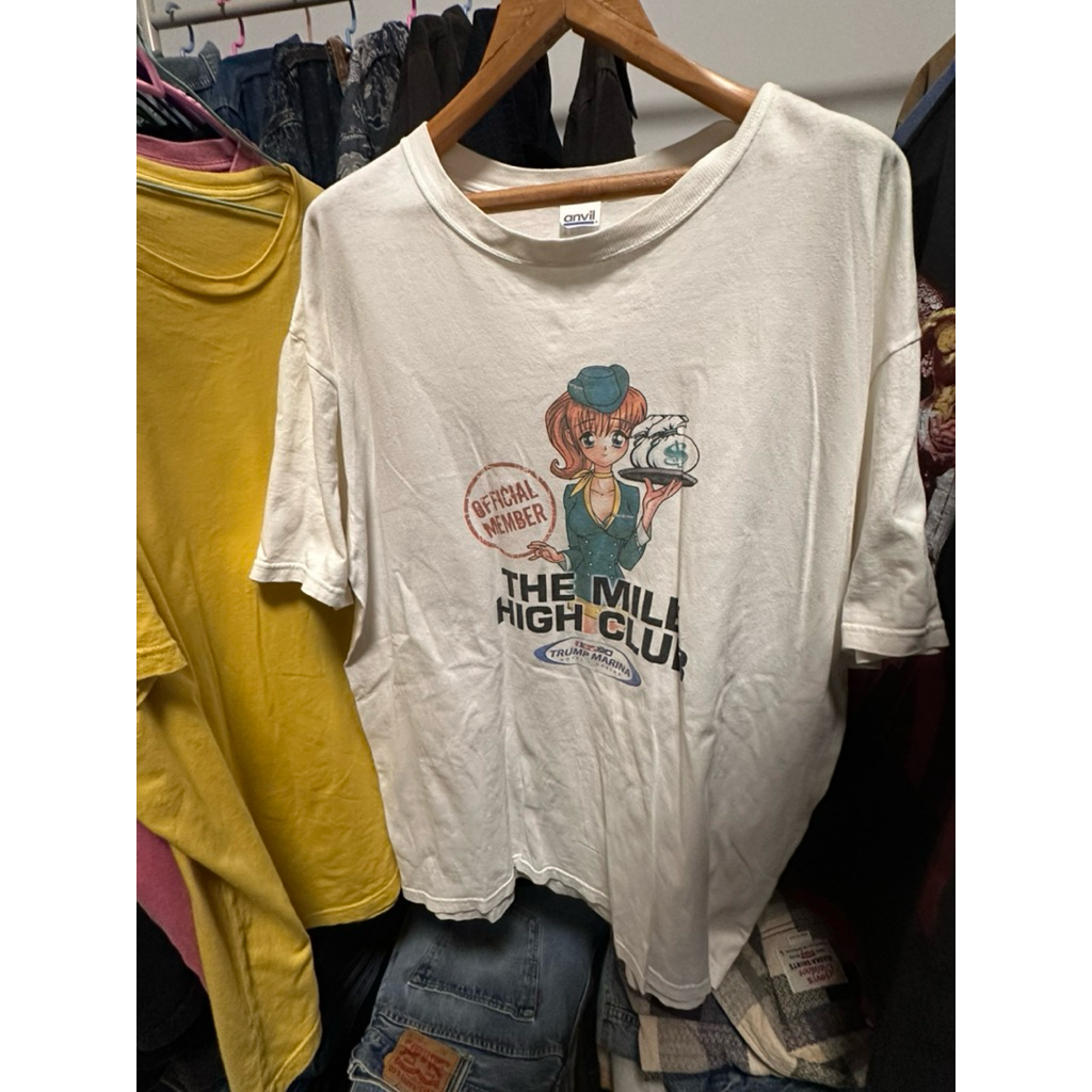 [ ลิมิเต็ด💎 ]Vintage Hookups Style Trump Marina Hotel Mile High Club Anime Shirt Size XL