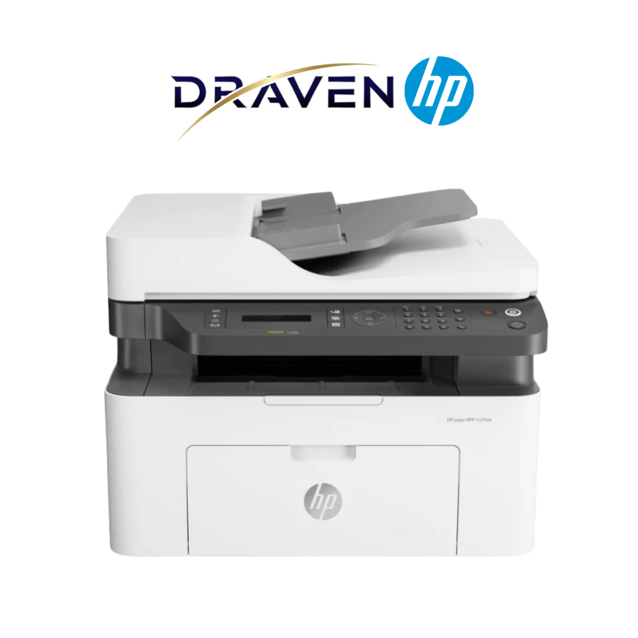 HP Laser MFP 137fnw (4ZB84A) เครื่องพิมพ์เลเซอร์มัลติฟังก์ชัน Print/Scan/Copy/Fax Wi-Fi/LAN/USB A4 ร