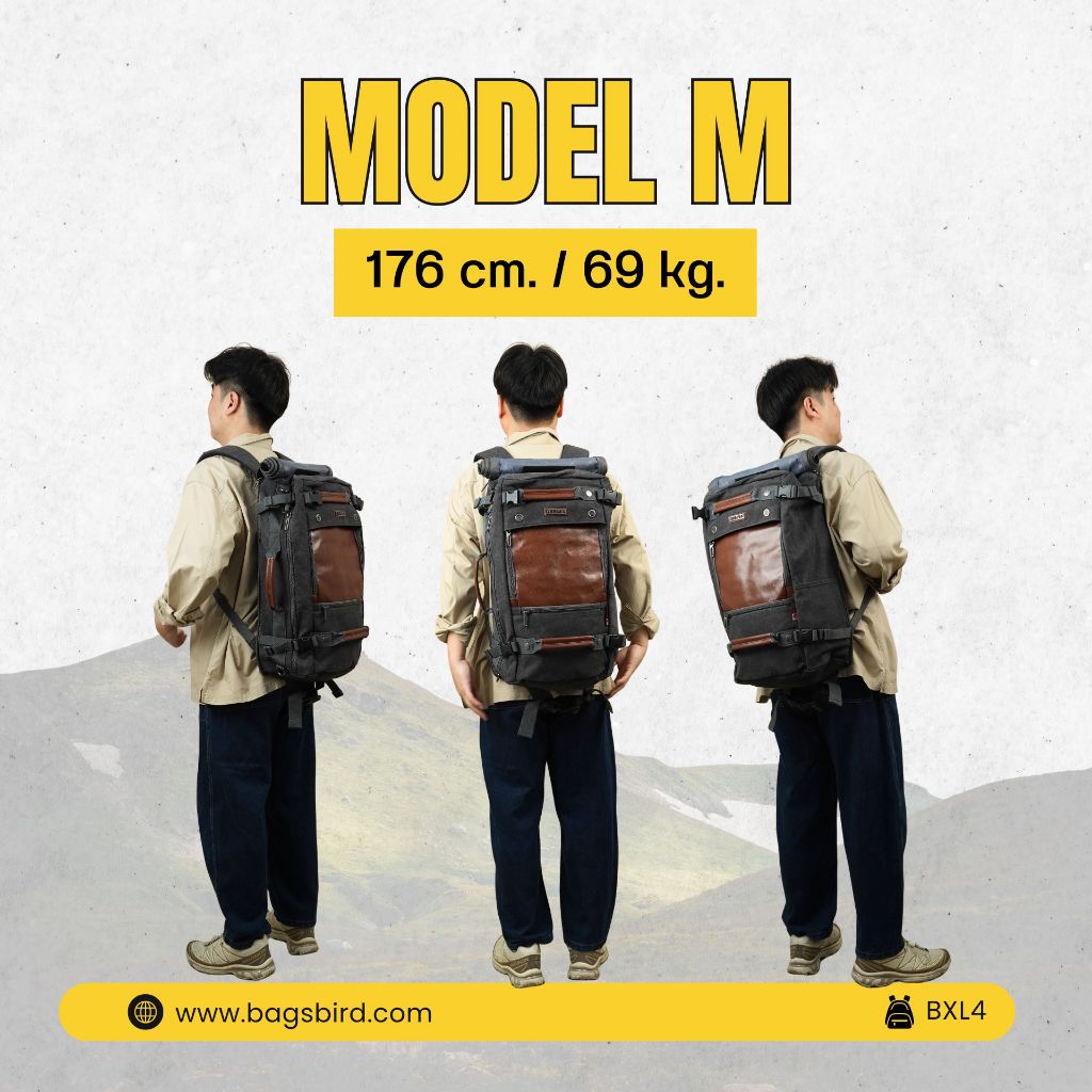 bagsbird รุ่น BXL4 จุ 50L  เป้เดินทางขึ้นเครื่อง  4-5 วัน #ฟังก์ชันครบเครื่อง กระเป๋าเป้ #สายคุมโทน - รูปที่ 6