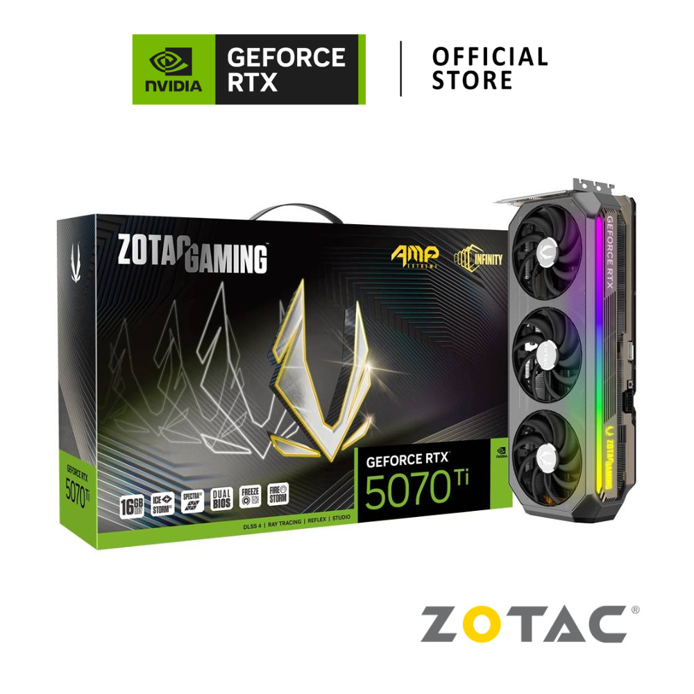 ZOTAC GAMING GeForce RTX 5070 Ti AMP Extreme INFINITY 16GB VGA Card การ์ดจอ