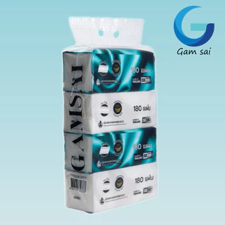 กระดาษทิชชูเช็ดหน้า Gamsai หนา2ชั้น 180 แผ่น