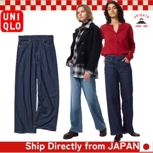 UNIQLO EZY Wide Straight Jeans[ส่งตรงจากประเทศญี่ปุ่น ของแท้ 100%]