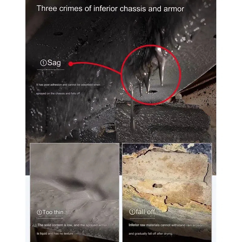 สเปรย์เคลือบใต้ท้องรถ 620 มล. สเปรย์กันสนิมสีดำ สเปรย์เคลือบใต้ท้องรถแบบยางกันน้ำสำหรับหินกระเด็น - รูปที่ 5