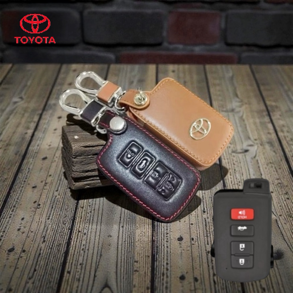 ซองหนังแท้ ใส่กุญแจรีโมทรถยนต์ Toyota All New Camry,Altis,Hybrid ตัวท๊อป รุ่นโลโก้เหล็ก