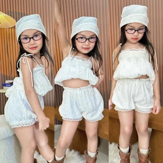กางเกงลูกไม้สีขาว ทรงฟักทอง กางเกงเด็กผู้หญิงพองๆน่ารัก