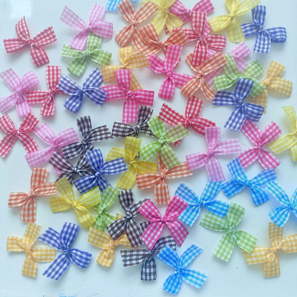 โบว์ลายสก็อตขนาดริบบิ้น 13 มิล ซอง50 ชิ้น