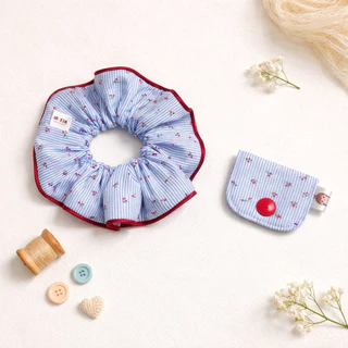 ยางรัดผม+ที่เก็บสายชาร์จ •BK-TIN HANDMADE• Cherry Matching Set 🍒