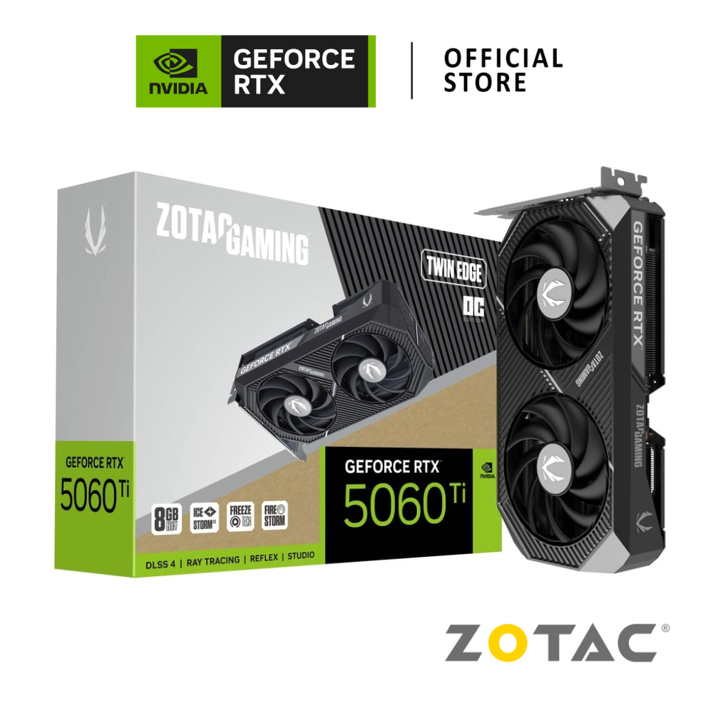 ZOTAC GAMING NVIDIA® GeForce RTX™ 5060 Ti 8GB GDDR7 Twin Edge OC การ์ดจอ