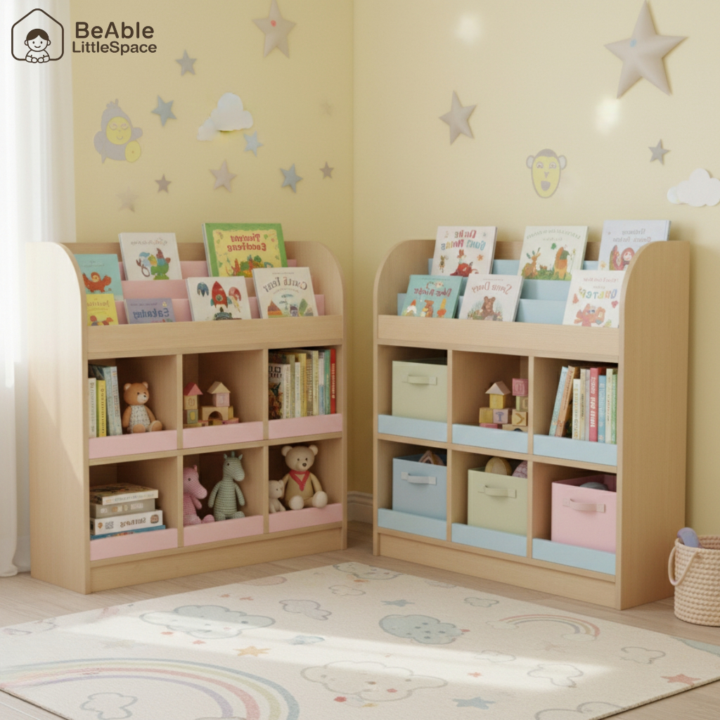 BeAble LittleSpace ชั้นวางหนังสือนิทานพร้อมช่องในของ 6 ช่อง