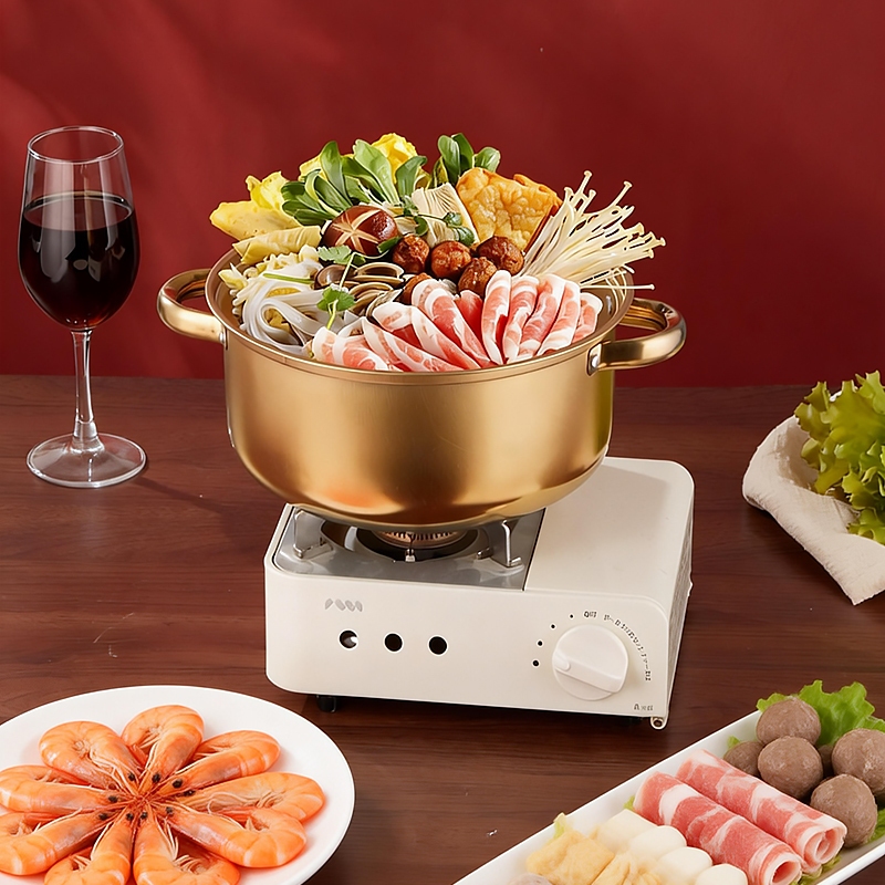 หม้อนึ่งสแตนเลส 24CM พร้อมฝาปิด ชุดหม้อนึ่ง รุ่นสองหู ใช้ได้กับทุกเตา หม้อต้มสแตนเลส ซึ้งนึ่ง - รูปที่ 5