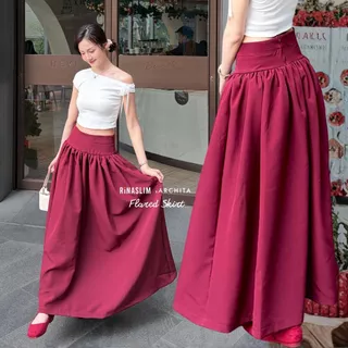 RINASLIM Flared Skirt กระโปรงยาวทรง A บานจีบรอบตัว [rinaslim x archita]