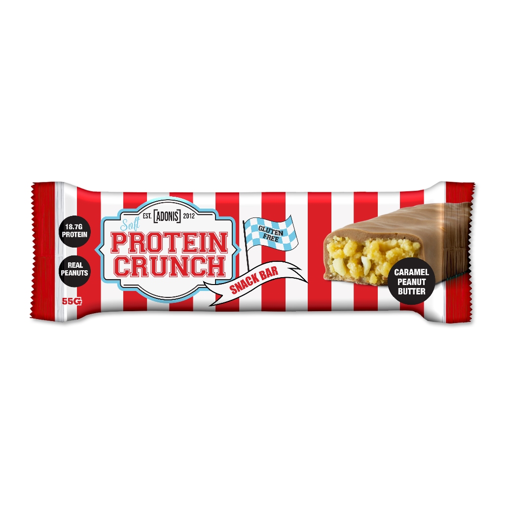 Adonis Soft Protein Crunch Snack Bar 55 g –Caramel Peanut Butter(EXP:10/26)อะโดนิส ซอฟต์ โปรตีน ครันช์ สแน็กบาร์ 55 กรัม