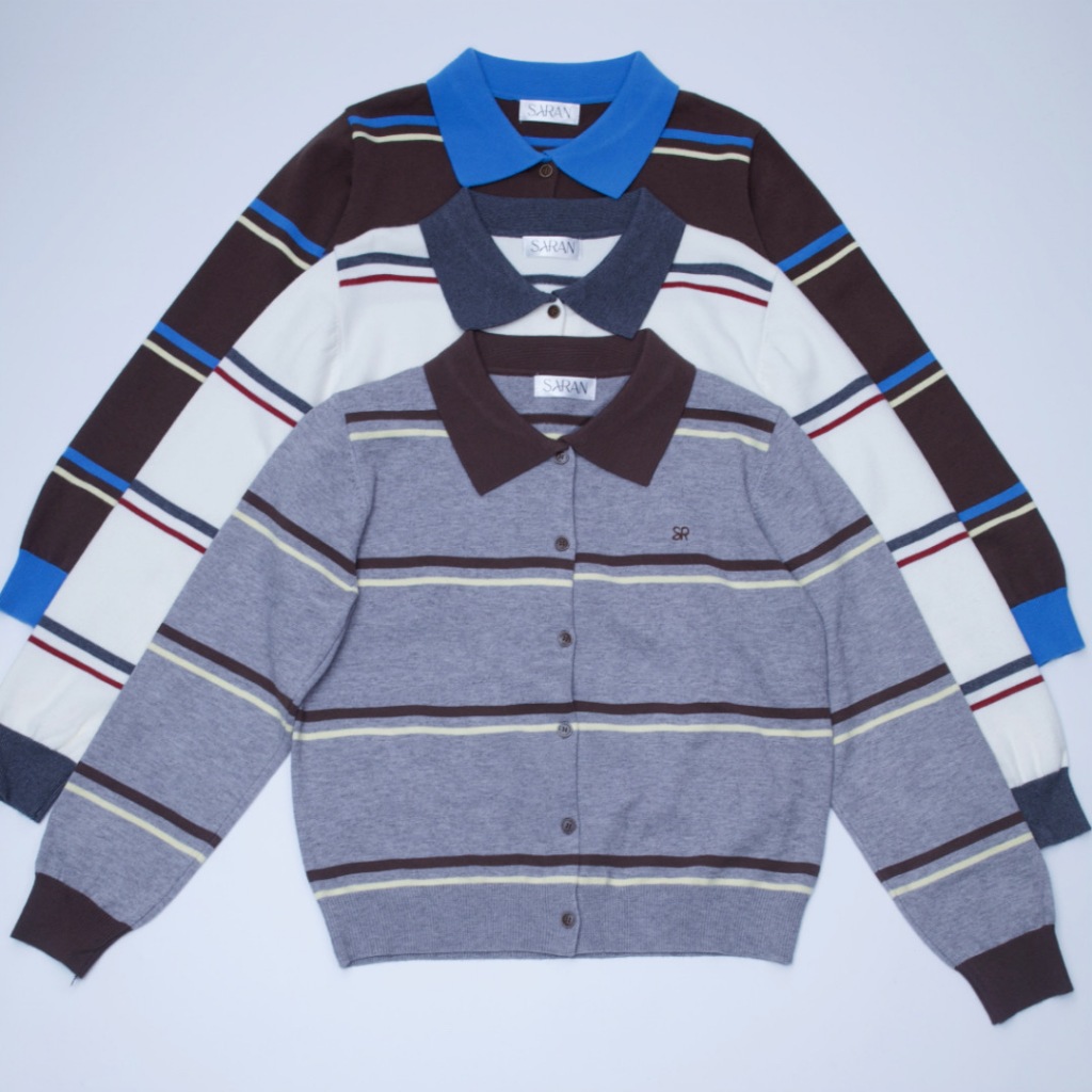 SARAN SR236 เสื้อแขนยาวคอปกสามสี