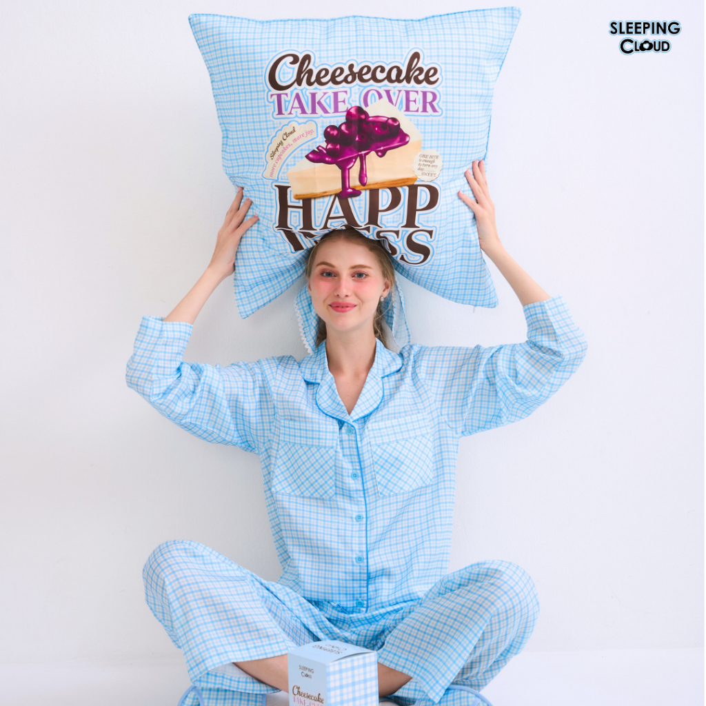 ชุดนอน SLEEPING CLOUD | ชุดนอน 100% LYOCELL ผ้านุ่ม เย็น ใส่สบาย : แขนยาว ขายาว Cheesecake