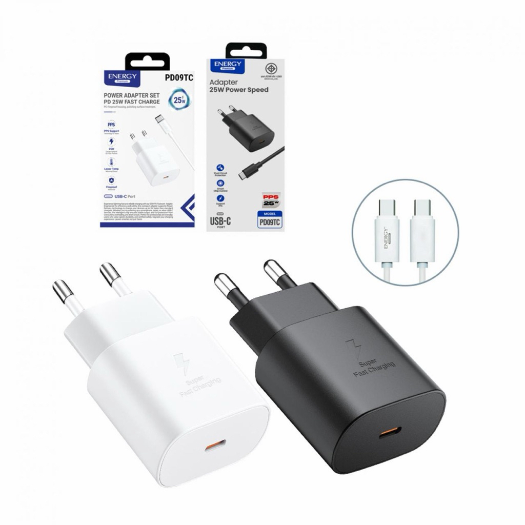 Energy premium ชุดชาร์จ 25W Port Type C +Cable C to C Model:HSPD09