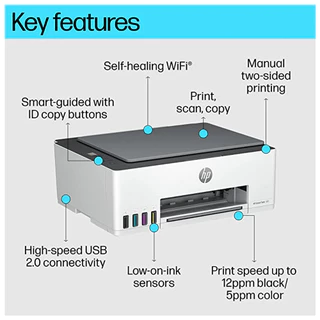 เครื่องปริ้นเตอร์มัลติฟังก์ชั่น HP Smart Tank 580 All-in-One/Print/copy /Scan มี WIFI ** รองรับการพิมพ์ผ่านมือถือ**