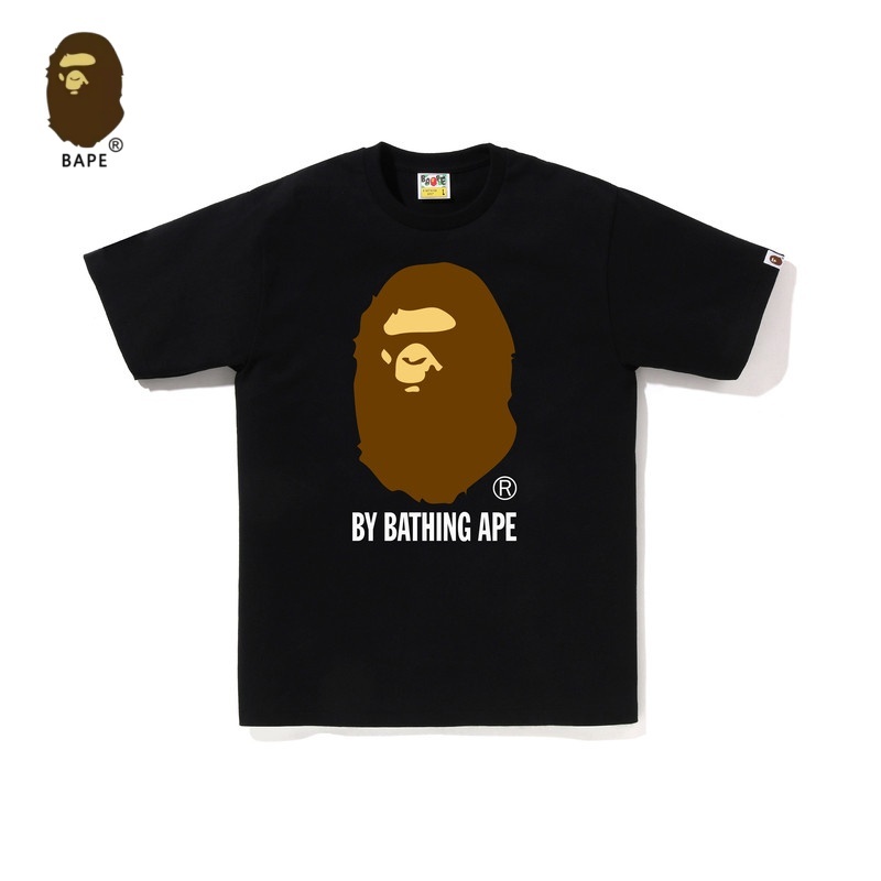 BAPE🇯🇵 พร้อมส่ง/เสื้อ Ape alphabet printed short-sleeved T-shirt เสื้อลายพรางหัวลิง