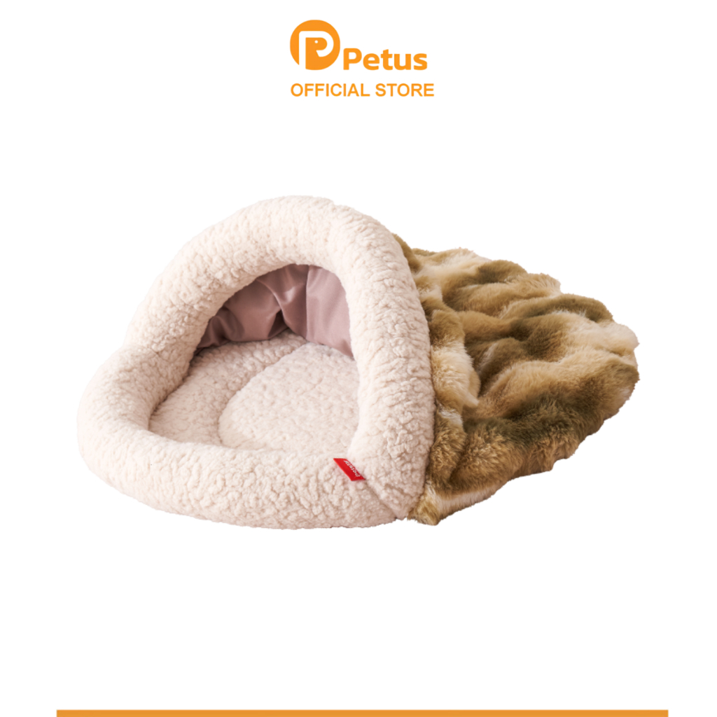Petus ถุงนอนสัตว์เลี้ยง ถุงนอนแมวกึ่งปิดนุ่ม รังแมวอุ่น Pet sleeping bag ช่วยลดความเครียด รับน้ำหนักได้สูงสุด 20กก.