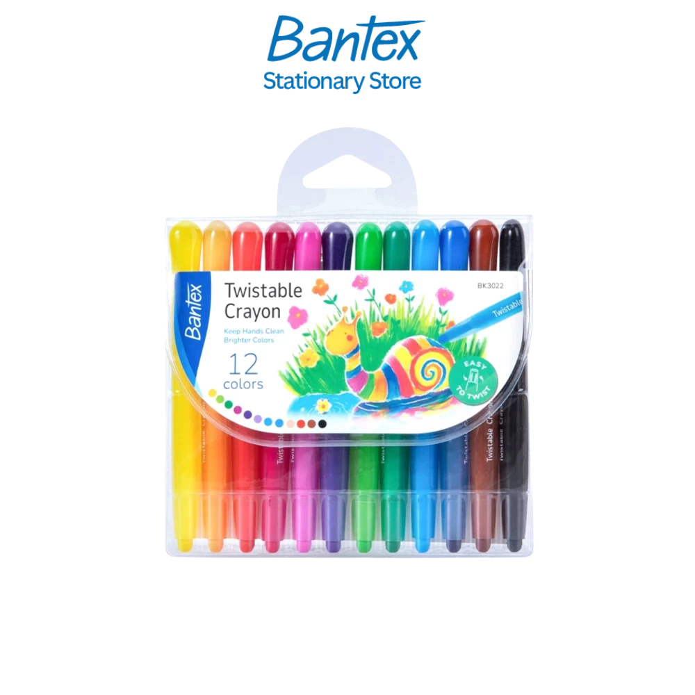 Bantex สีชอล์คน้ำมัน สีชอล์ค 12/24 สี ระบายลื่น ด้ามพลาสติก ไม่หักง่าย ไม่เลอะมือ Oil pastel
