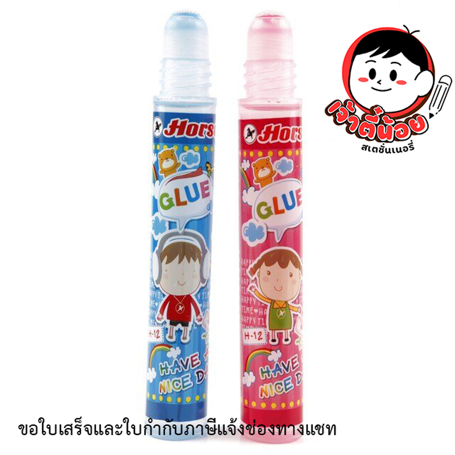 กาวน้ำใส กาวน้ำหลอด ตราม้า H-11 30CC. และ H-12 50CC. 1โหล (หัวยางฟองน้ำ)