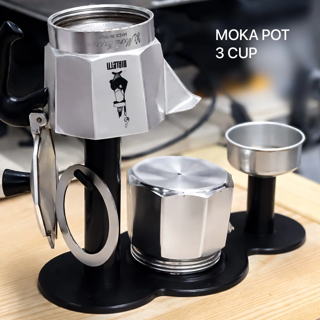[ New Arrival ] แท่นวางจัดเก็บอุปกรณ์ Moka Pot ใช้ได้ทั้งขนาด 3 cup และ 6 cup โมก้าพอต Drying Station