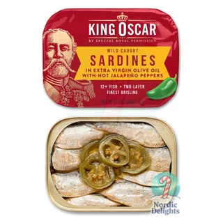 King Oscar Sardines Mackerel Olive Oil Jalapeno Lemon Med ปลาซาร์ดีนแมคเคอเรลคิงออสการ์นอร์เวย์น้ำมันมะกอก