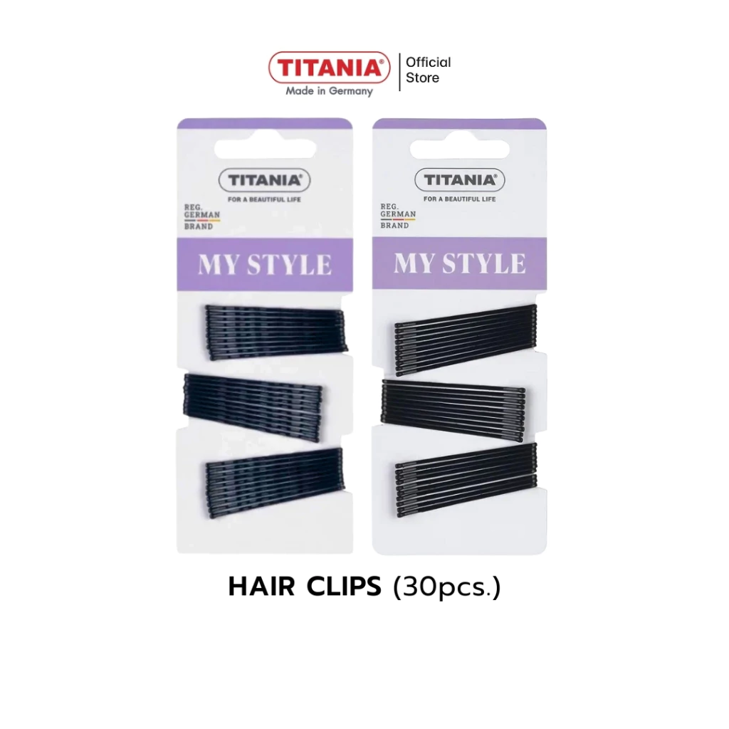 TITANIA กิ๊บติดผม Hair clips (30 ชิ้น) สีดำ นำเข้าจากเยอรมัน