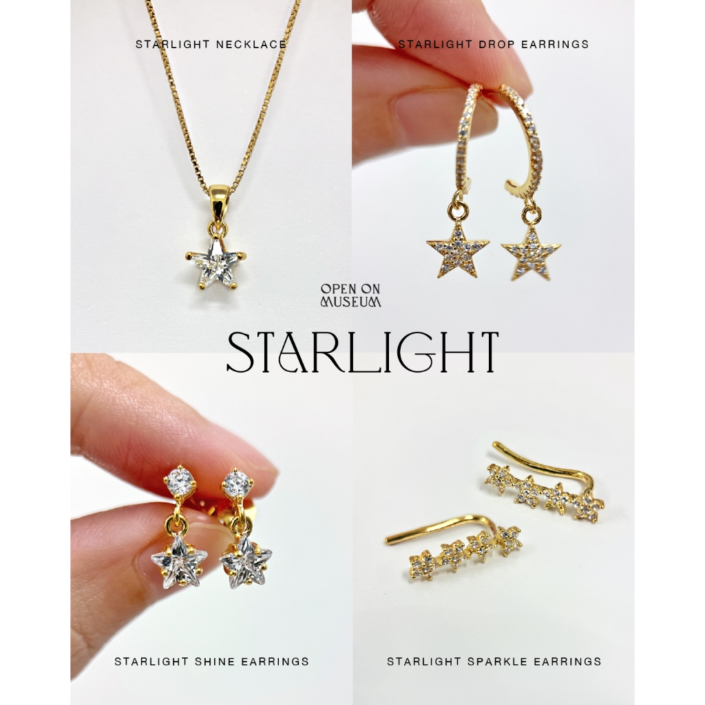 [Open on Museum] Starlight Collection ต่างหูและสร้อยคอดวงดาว ผลิตจากเงินแท้
