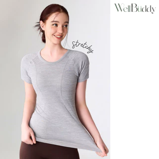 [New in Jan] - WellBuddy เสื้อออกกำลังกายผู้หญิง เสื้อทับสปอร์ตบรา ยืดหยุ่น ระบายอากาศดี (Air-Knit Tee)