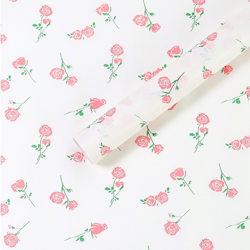 กระดาษรองช่อ กระดาษSnow pearรุ่น ROSEE ลายกุหลาบหวานๆ โรแมนติก ขนาด 50*70 ซม. แพค20 แผ่น - รูปที่ 4