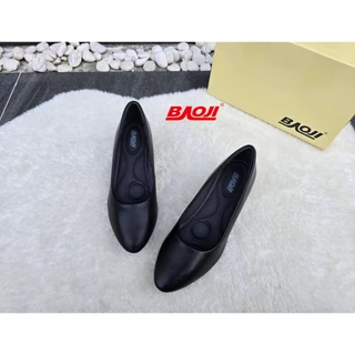 **BAOJI (บาโอจิ)** [ลิขสิทธิ์แบรนด์แท้] (BJ-603) รองเท้าคัชชู ใส่ทำงาน หนังนิ่ม หนา *ผู้หญิง* ส้นสูง 6 ซม. (By MAIZIE)
